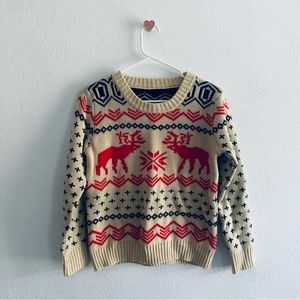 Moose print Christmas sweater